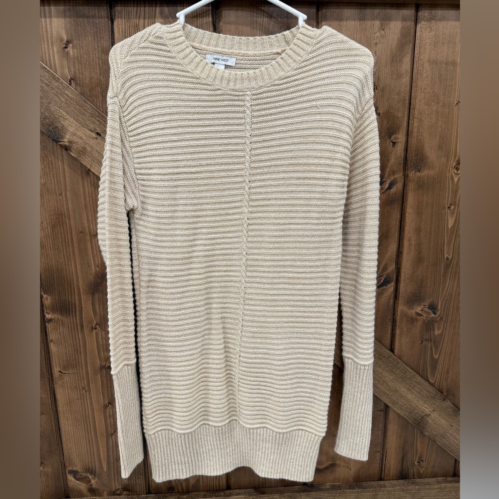 Nine West Beige Tunic Sweater